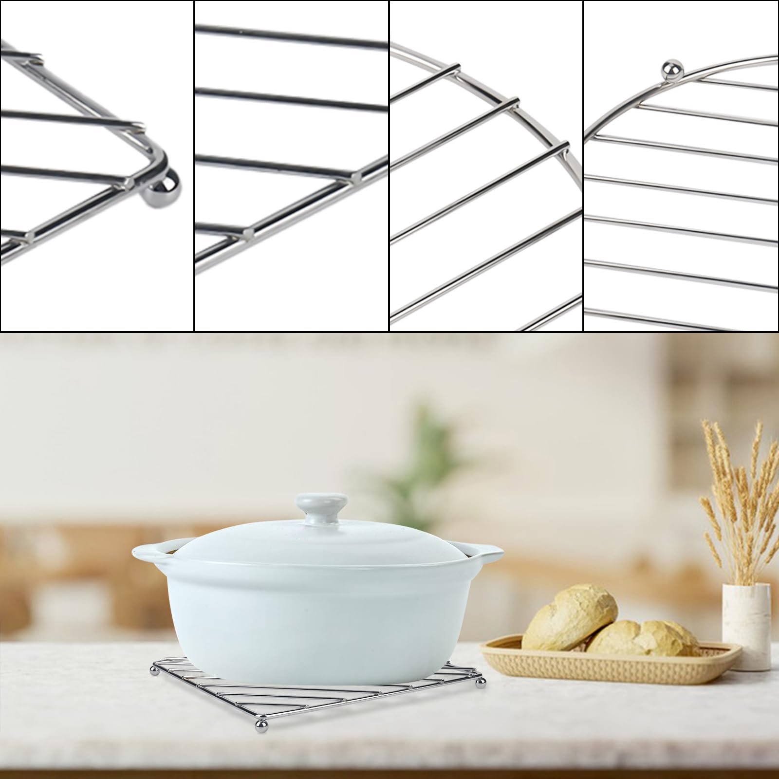 Sottopentola Da Cucina 4All In Acciaio Inox – Resistente Al Calore, Antiscivolo, 2 Pezzi, Verde, Proteggi Piani Cottura