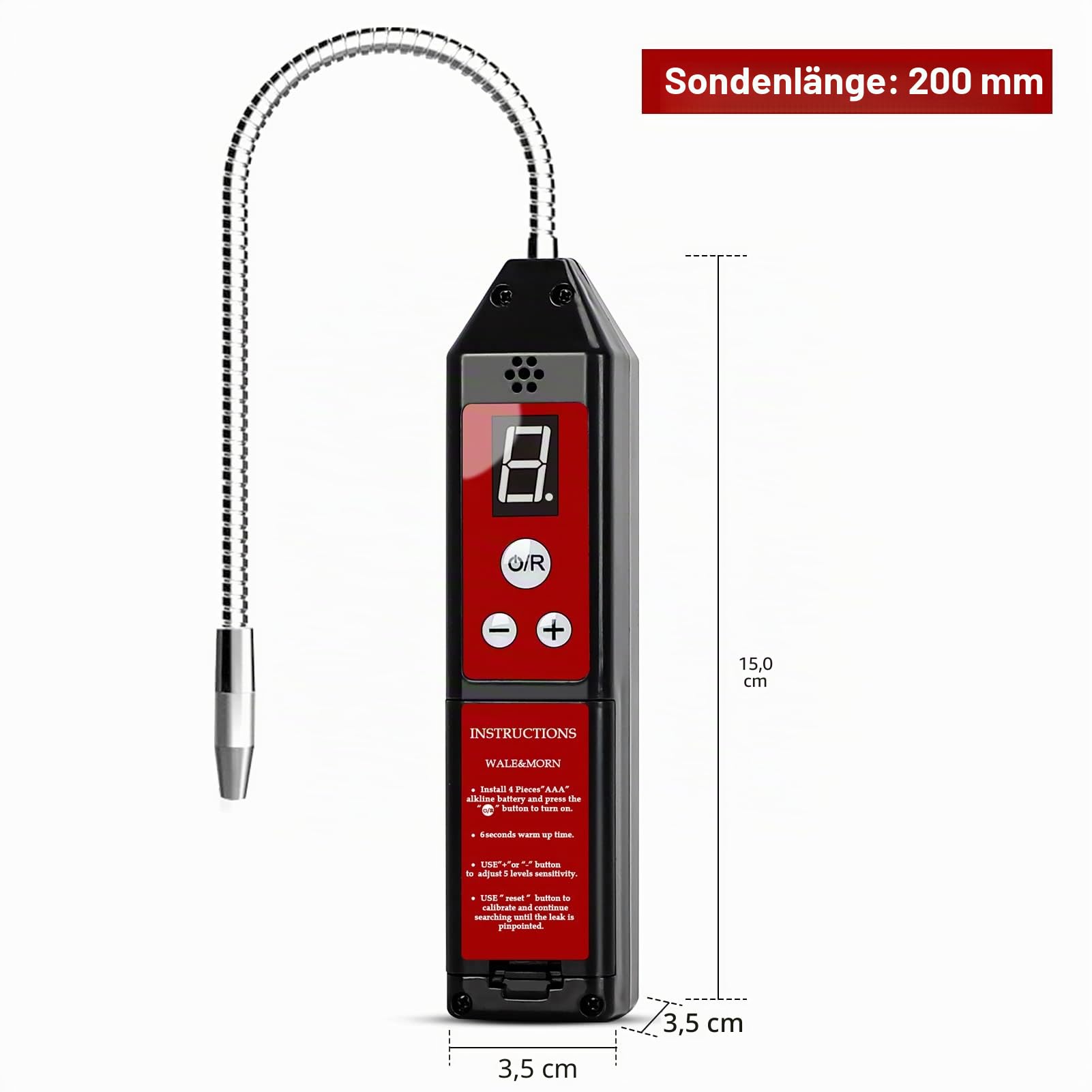 Kältemittel Lecksuchgerät, WJL-6000 PRO Halogen Detektor Lecksuchgerät Freon-Gaslecktester HVAC-Klimaanlage R22 R410A R134A R1234YF FCKW HFCKW HFKW-Anzeige Freon-Sniffer