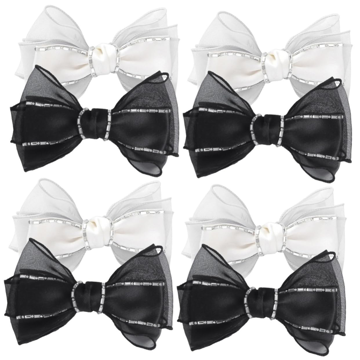 minkissy 8pezzi Fermagli Per Fiocco Con Strass Per Donne e Ragazze Accessori Eleganti Per