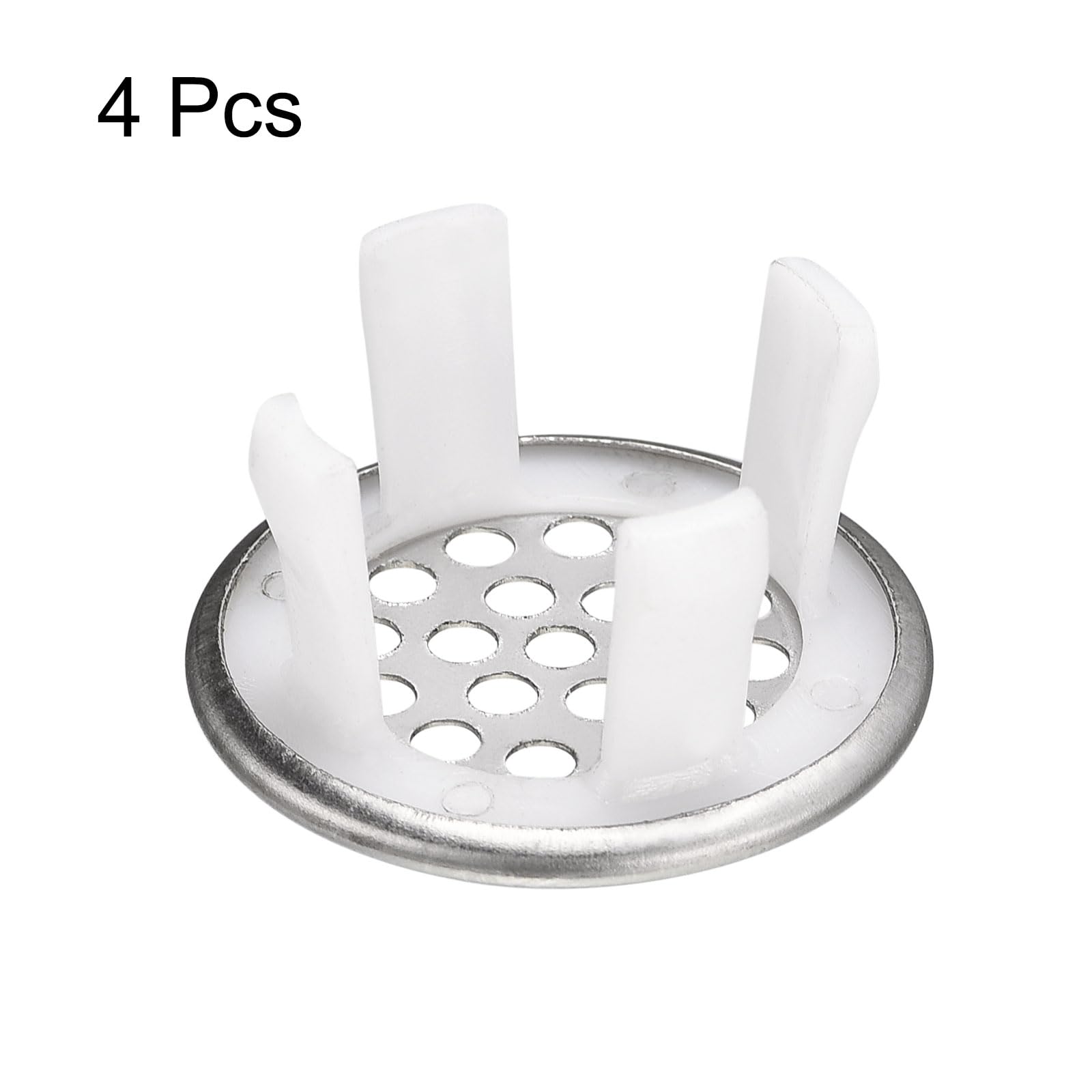 Sourcing Map Sink Trim Overflow Cover, 6Pcs Sink Overflow Rings Bathroom Kitchen Basin Drain Covers Hole Insert In Round Caps, Silver - View #5