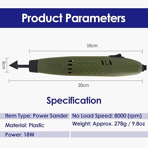 Miniatura 4 de P50015 Lijadora eléctrica Mini lijadora eléctrica Lijadora de pluma Lijadora de detalles DIY Lijadora Micro Lijadora Pluma de lijado Máquina
