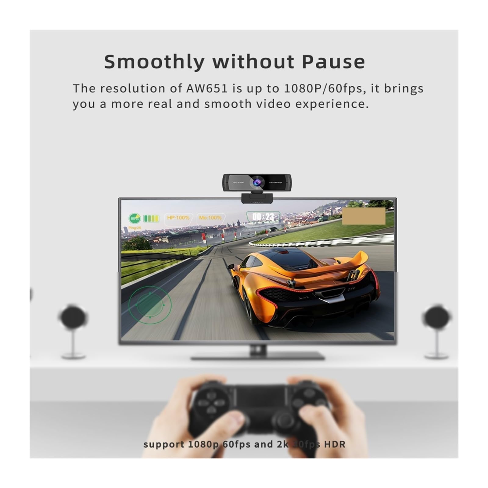 Webcam Webcam QHD 2K HDR 30FPS Webcam Autofocus 1080P 60FPS Web Camera con microfoni con cancellazione del rumore e copertura for la privacy for live