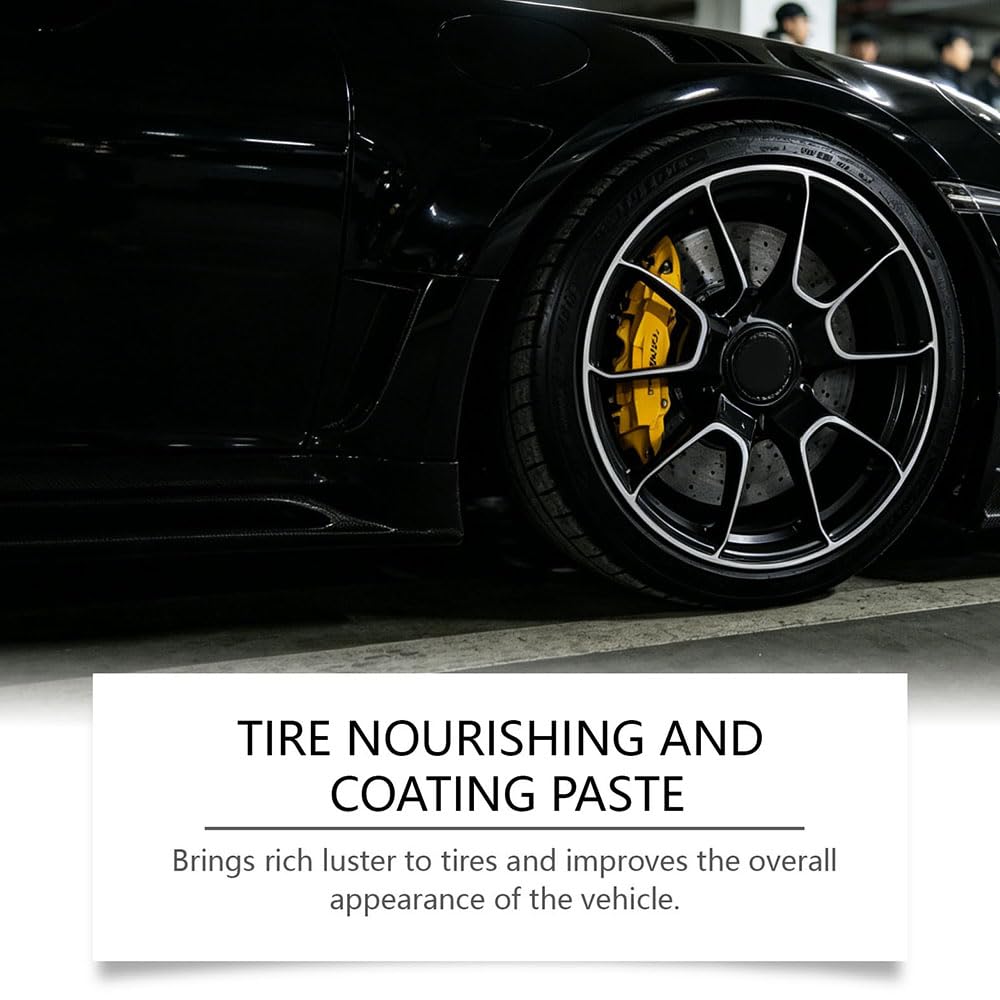 Shine-Reviving Tire Wax - Restore that Deep Black, Car Tire & Plastic Trim Renewal Paste, Tires Coating Paste, Prevents Cracking & Easy Application for Cars Trucks Motorcycles (3set)