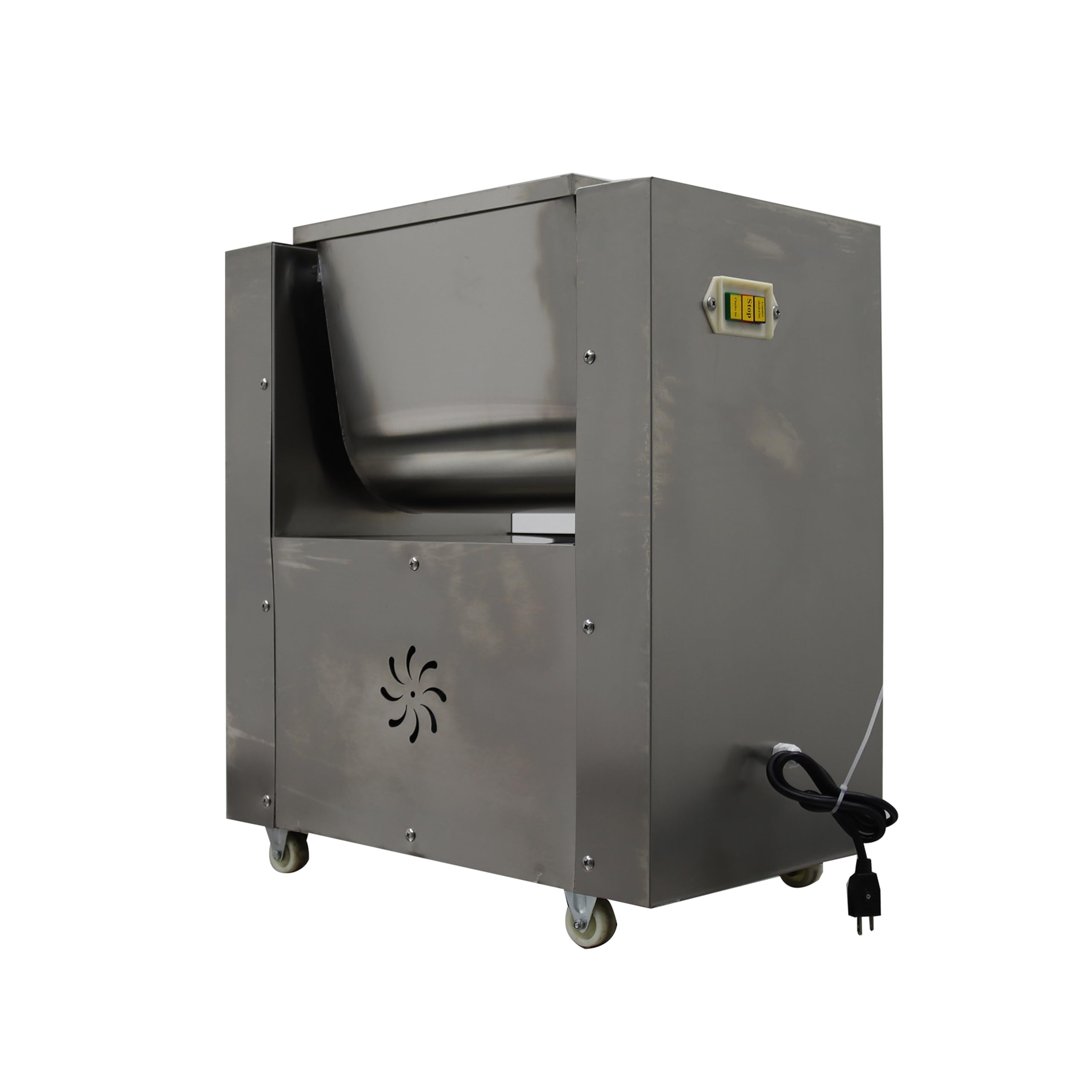 EQCOTWEA 30L Commercial Electric Meat Mixer Stainless Steel Meat Vegetable Stuffing Mixer 70RPM with 4-Blade for Sausage Pet Food Restaurant & Butcher Shop Use 110V 1.1KW