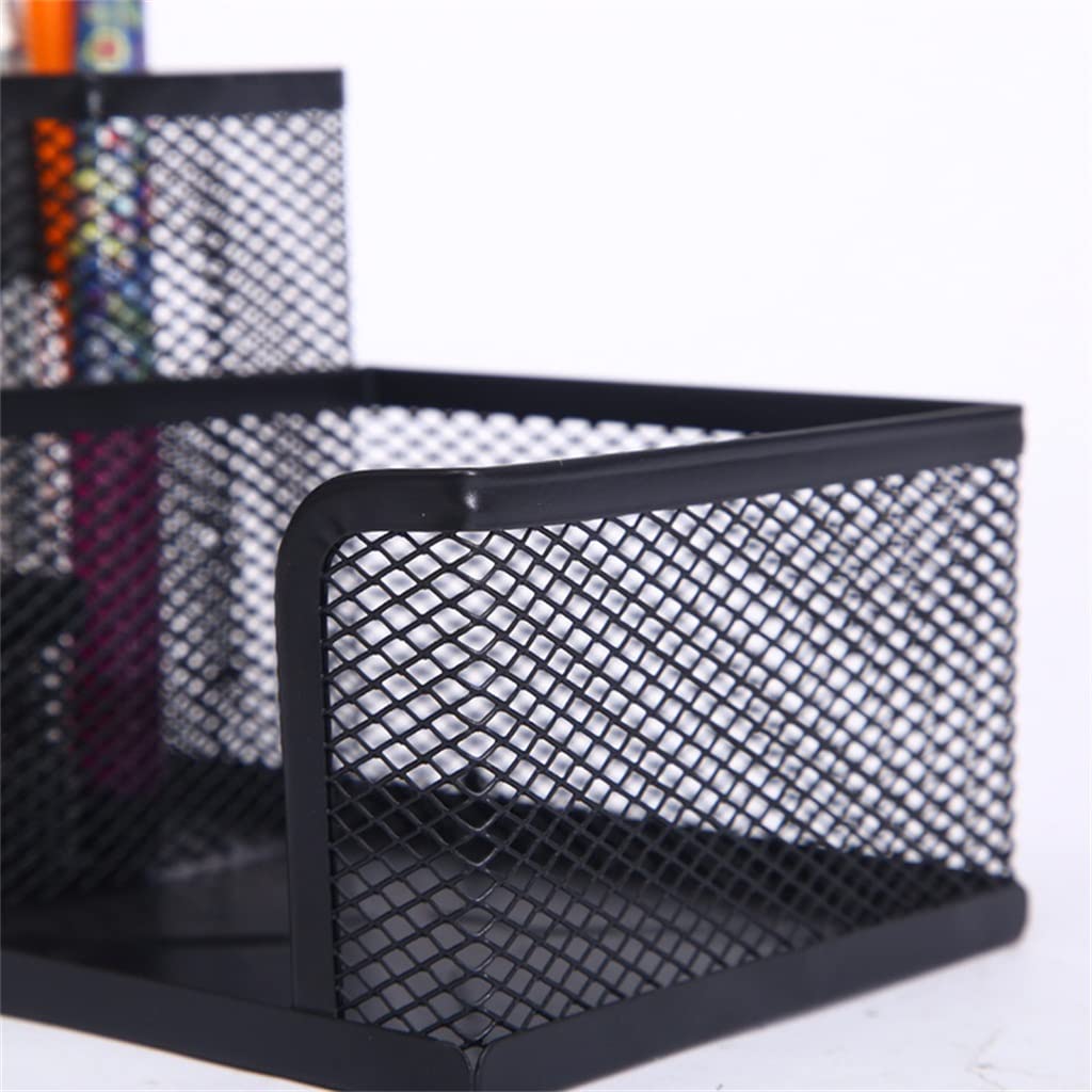 Metallgeflecht-Box, Stiftehalter, Federmäppchen, Schreibtisch, Schreibwaren, Aufbewahrung, Organizer, Heimbüro, nützlich, platzsparend, Stifthalter (schwarz, 20,5 x 10,5 x 10,5 cm)