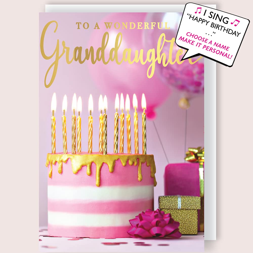 Make It Personal Harriet It's Your Birthday! Wonderful Granddaughter Musical Birthday Card Singing Happy Birthday To You Harriet Card Sings