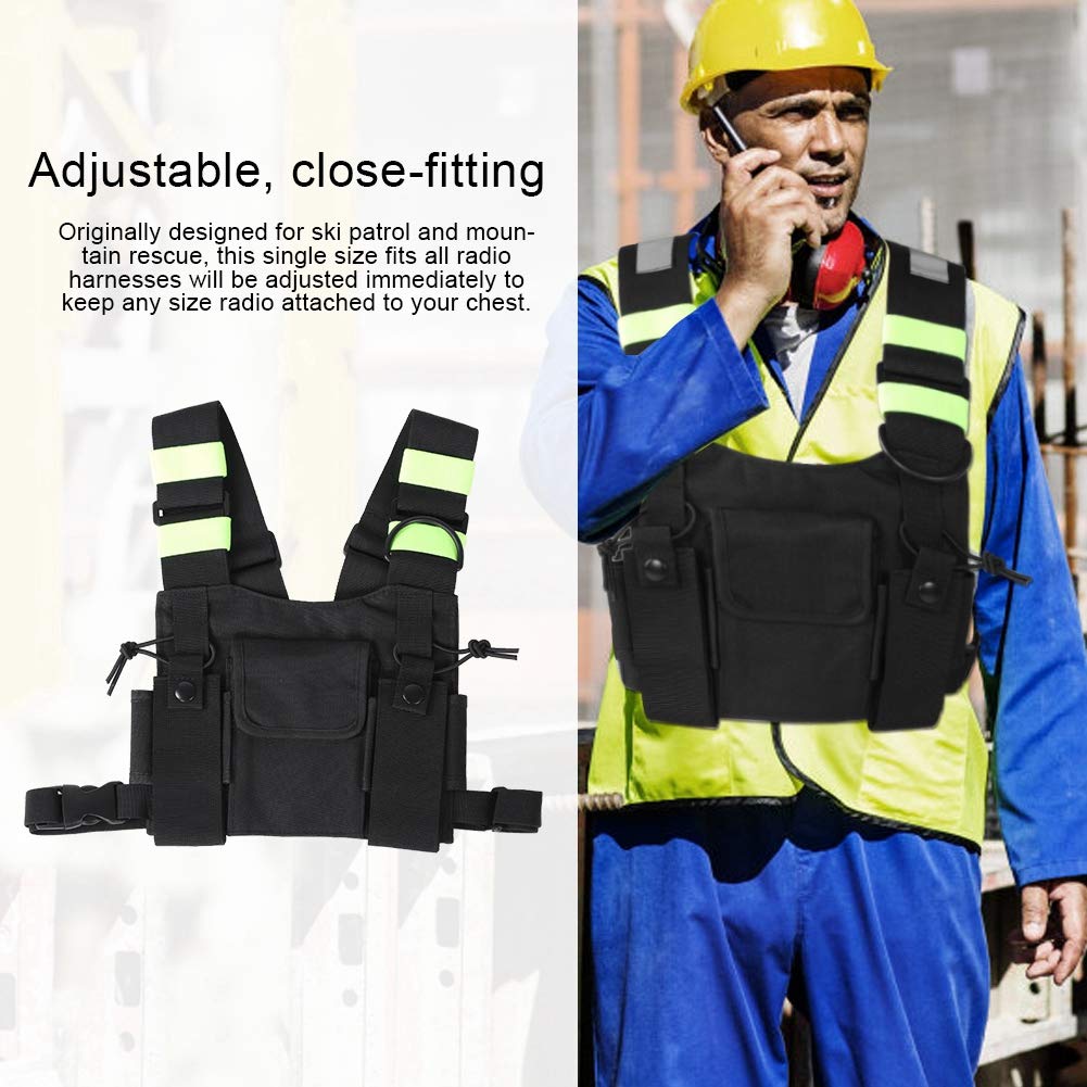 Equipo De Chaleco Con Soporte Para Arnés De Pecho De Radio, Walkie Talkies Arnés De Pecho De Radio Con Bolsas Frontales Y Bolsa Con Cremallera Arnés De Radio Universal Bolsa De Equipo De Pecho Paquete