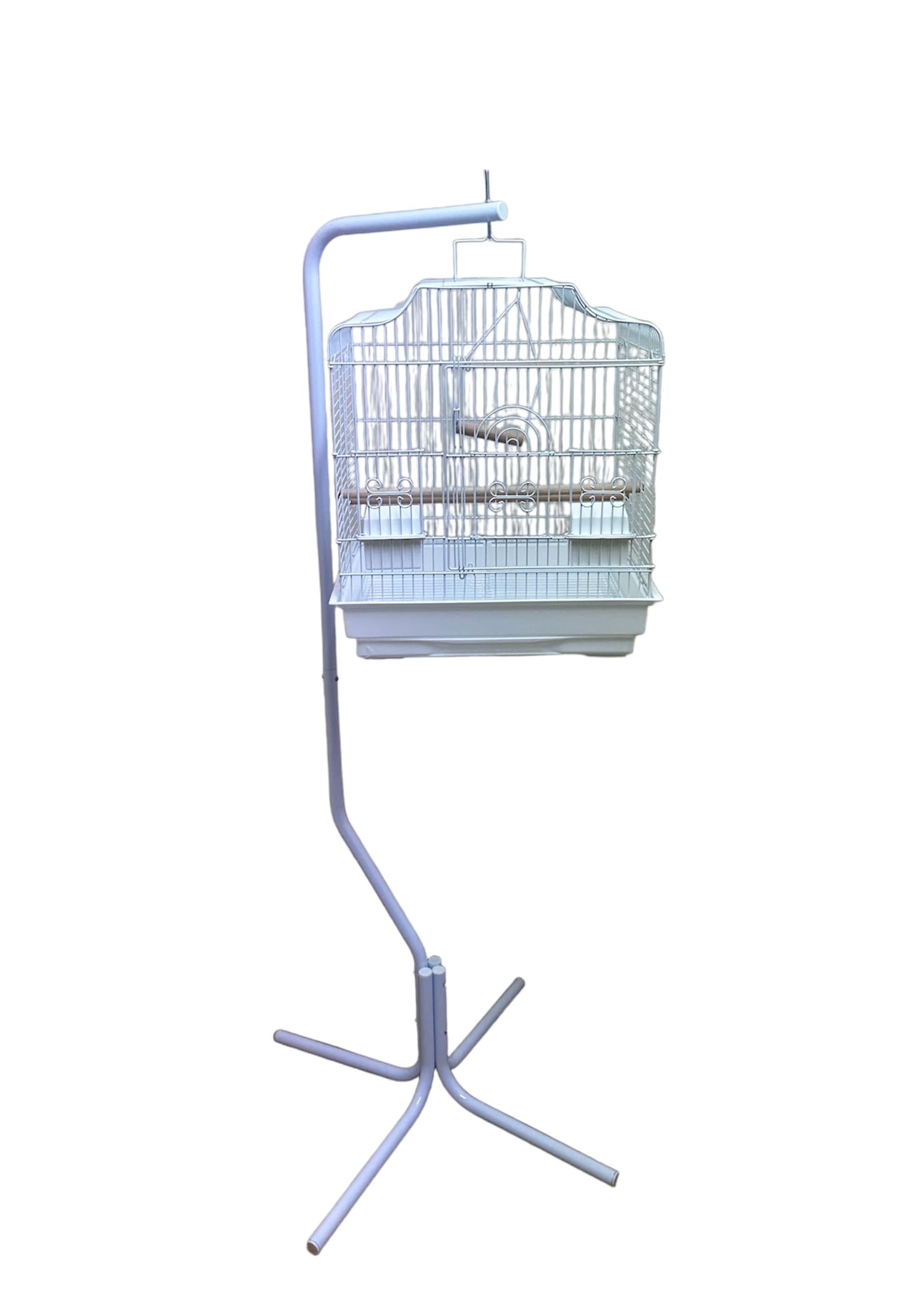WUNDAPETS DORSET BUDGIE CANARY FINCH BIRD CAGE WITH A1 HANGING STAND, 2 COLOURS (WHITE)