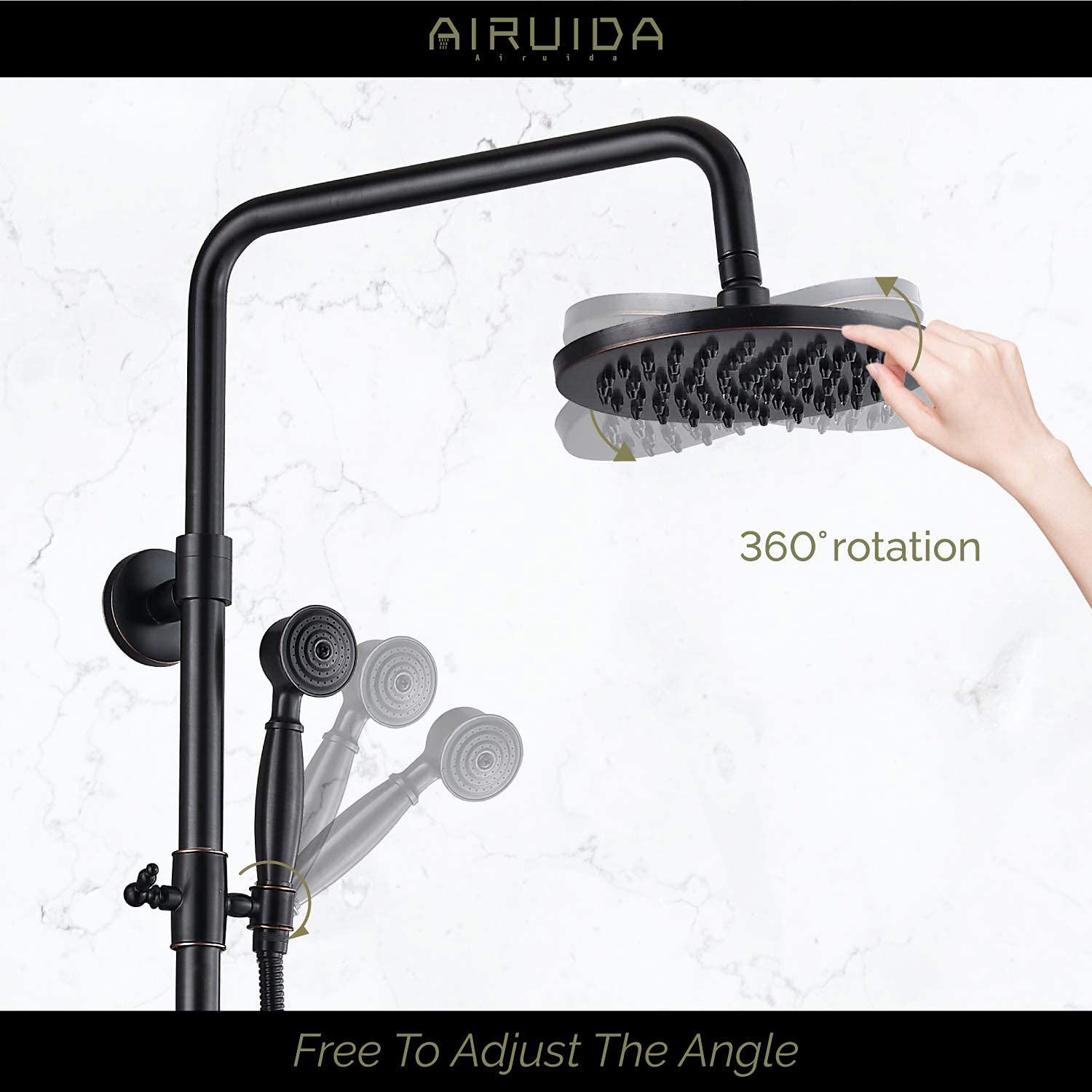 Buy Airuida Exterior Shower Fixture Oil Rubbed Bronze Brass Exposed