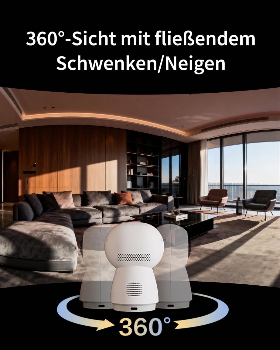 Aqara 4K Überwachungskamera Innen G350, UHD Dual Objektiv Kamera-Hub