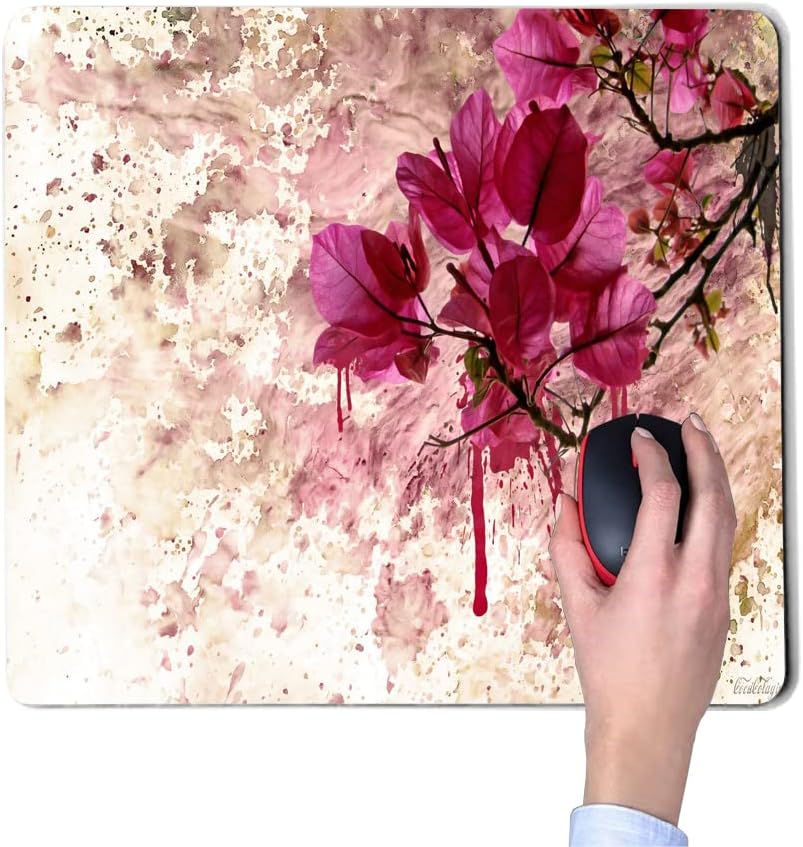 Charming CreationsFlower Pattern Printed Rubber Mouse Pad-Multi Rectangle Non-Slip Mousepad (MSD3) for Computer, PC, Laptop