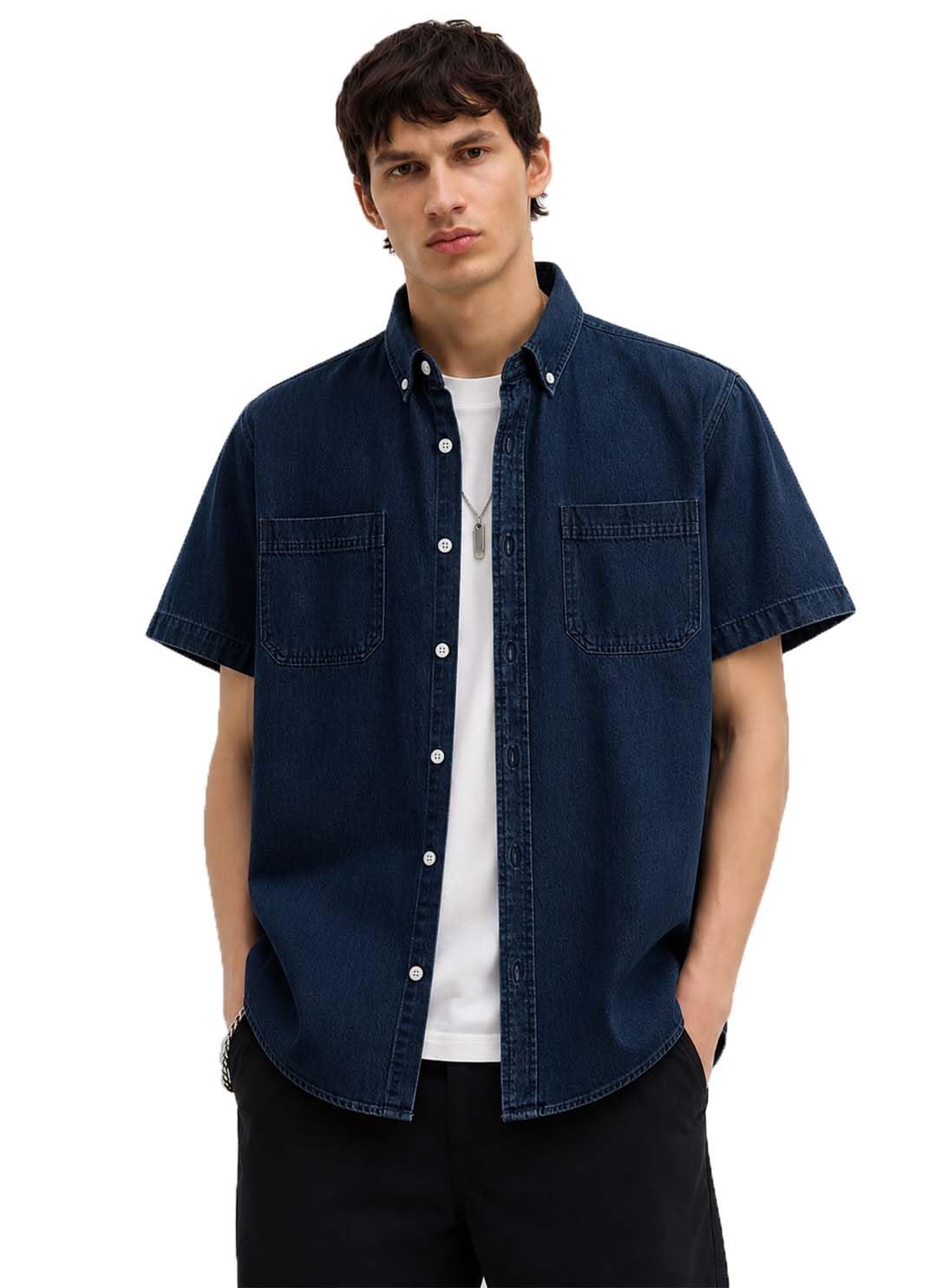 lymio Shirt for Men | Denim Shirt for Men | Regular Fit Stylish Long Sleeve Shirts (LMS-48-49)-picture-33