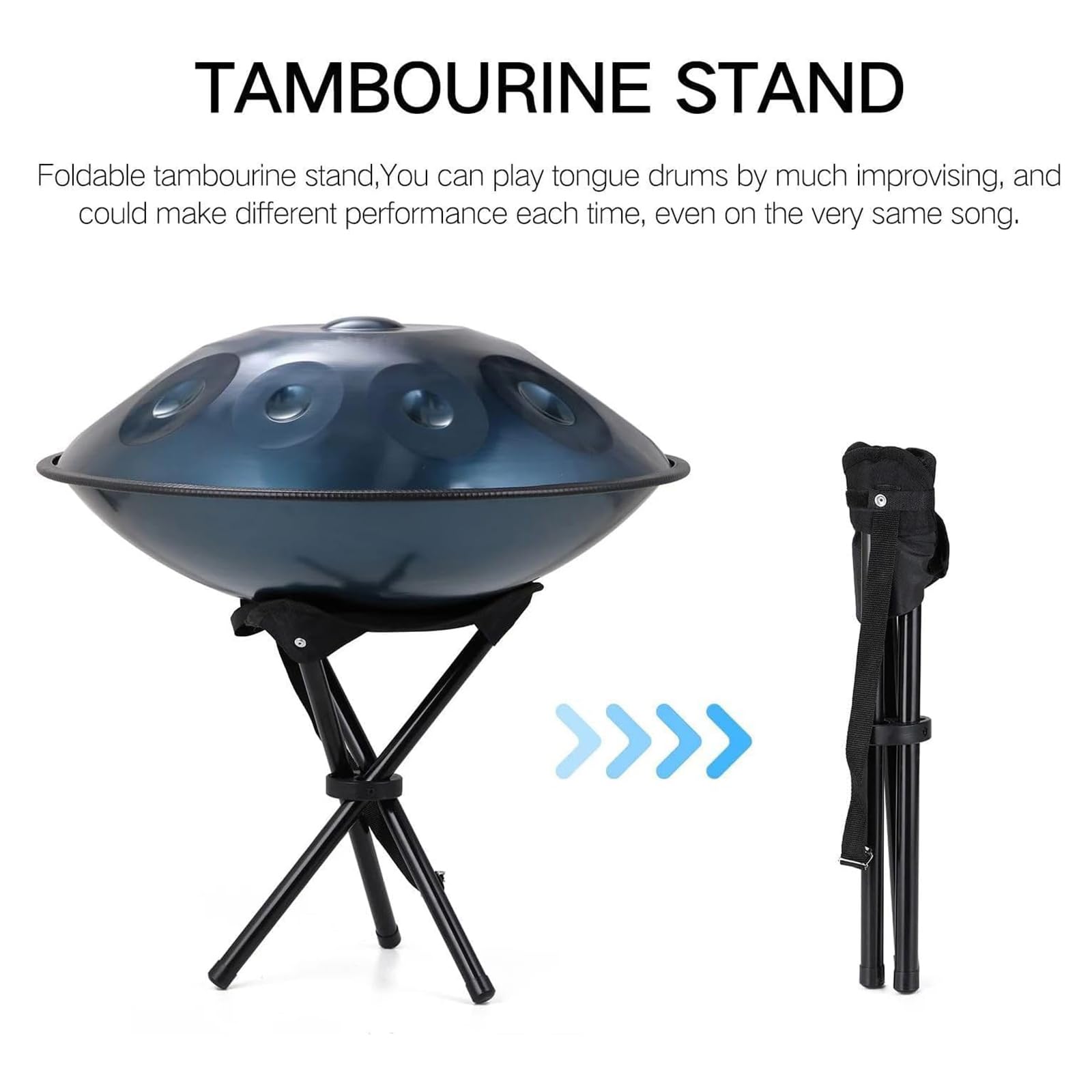 22-calowy instrument bębnowy ze stali 14 nut stalowy bęben językowy 440 Hz z miękką torbą/2 młotki ręczne/uchwyt na rękę/ściereczka bezpyłowa, do produkcji audio