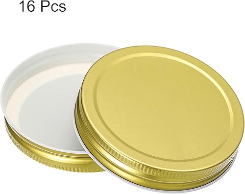 Miniatura 3 de uxcell 16 tapas para frascos Mason de 3.386 in3.39 pulgadas de boca ancha, a prueba de fugas, para conservas, tarros de cocina, almacenamiento (tono