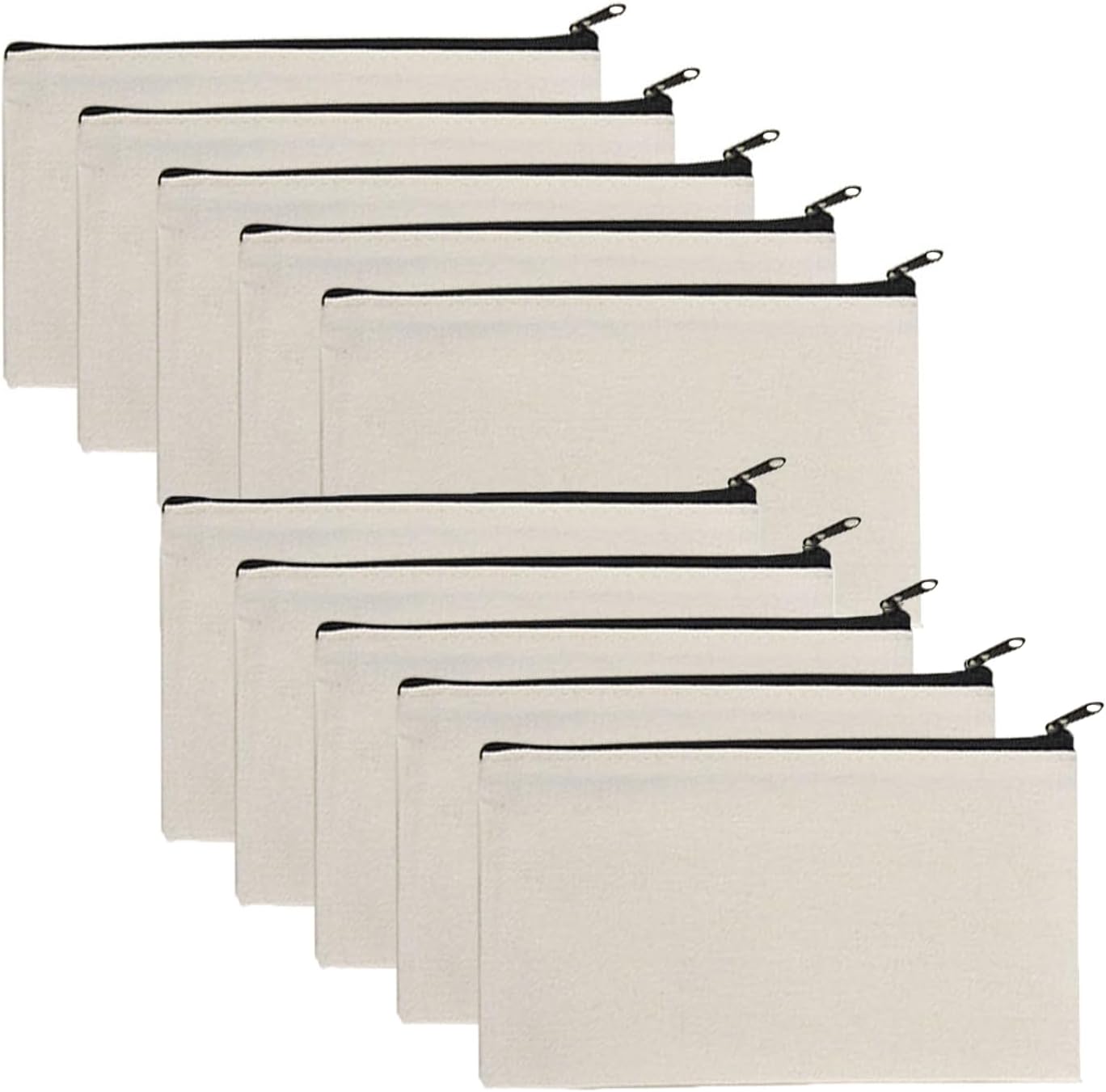 Colarr 99 Pack Blank Canvas Bag Bulk DIY Craft Canvas Zipper Pouch Sublimation