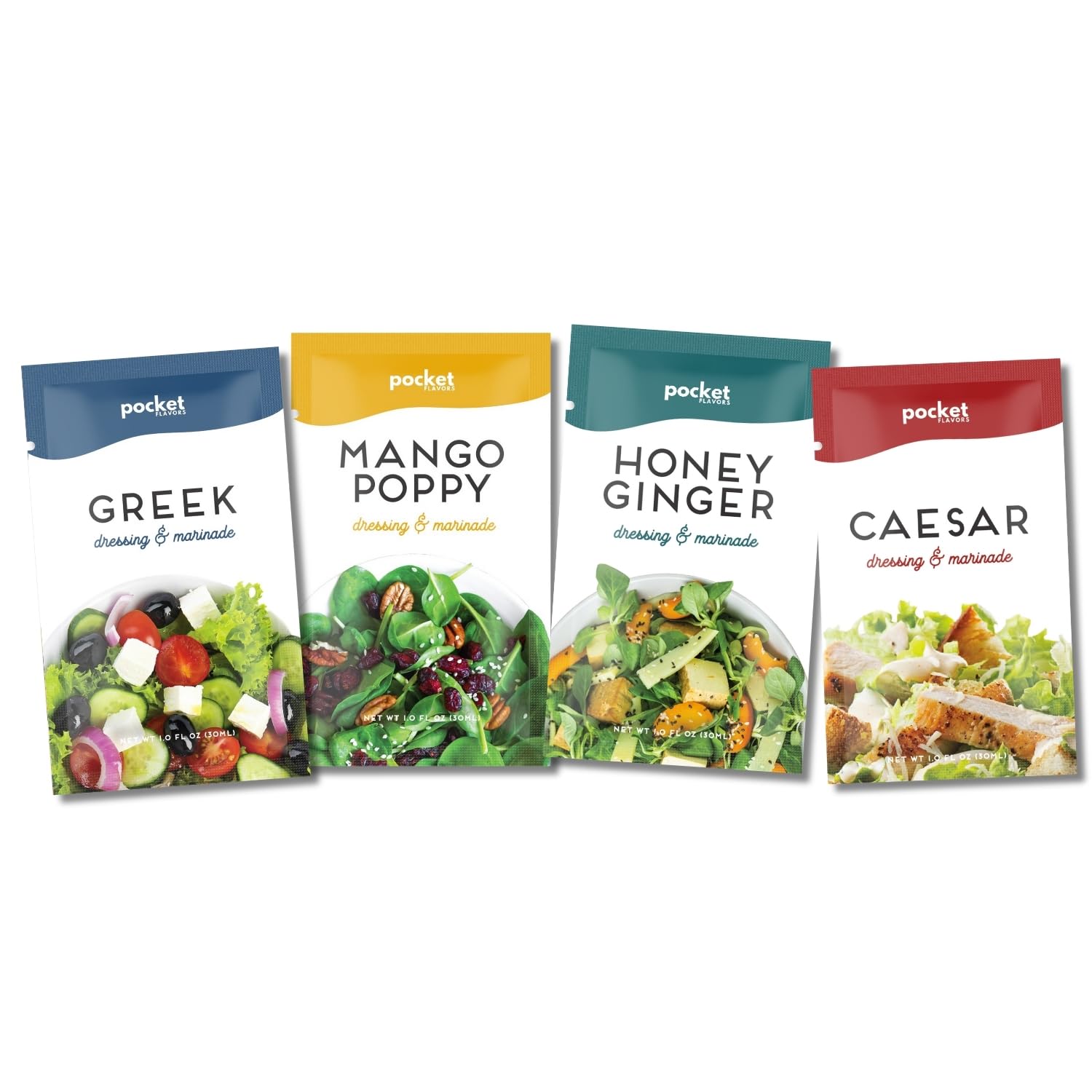 Amazon.com : Pocket Flavors Low Calorie, Low Fat, Keto Friendly Salad  Dressing - Ready to Serve Individual Pouches, 1 oz each (32, The Mix) :  Grocery & Gourmet Food