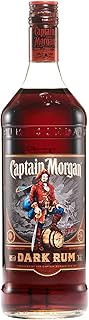 Captain Morgan Dark Rum | 40% vol | 1L | Aged Rum | Rich Caramel & Vanilla Notes | Complex Flavour | for Drinks or a Rum Cocktail | Caribbean Rum | Blended from 5 Rums