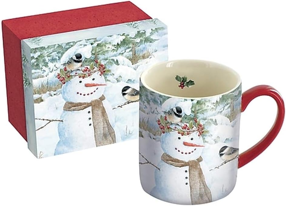 Lang Chickadee Snowman 14 oz. Mug by Jane Shasky (10995021396), 1 Count (Pack of 1), Multicolored
