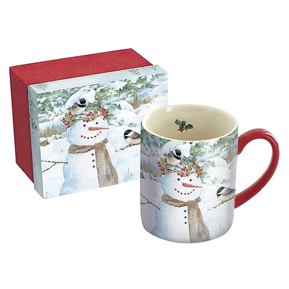 Lang Chickadee Snowman 14 oz. Mug by Jane Shasky (10995021396), 1 Count (Pack of 1), Multicolored