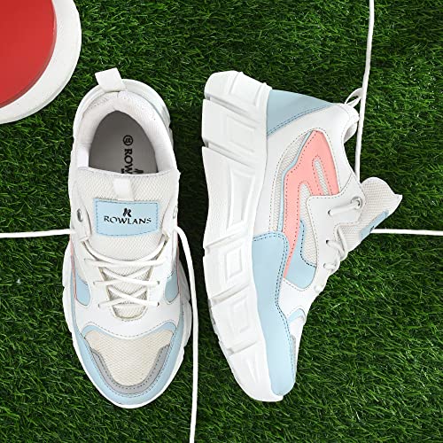 Image of ROWLANS Women's Synthetic Leather Stylish /Comfortable /Running /Gym Lace-Ups Sports Shoes