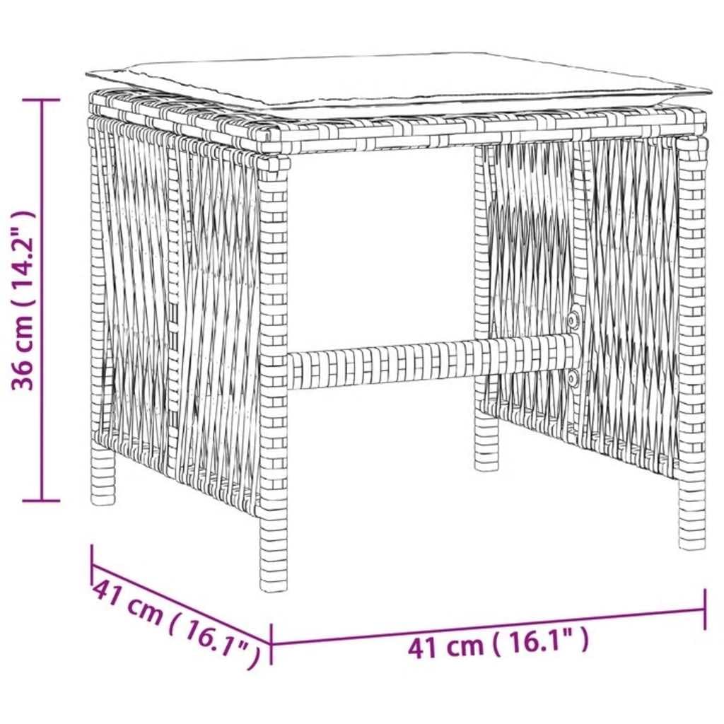 vidaXL Lot de 4 Tabourets de Jardin avec Coussins, Chaises de Patio, Sièges de Terrasse, Meubles d'Extérieur Arrière-Cour, Noir Résine Tressée