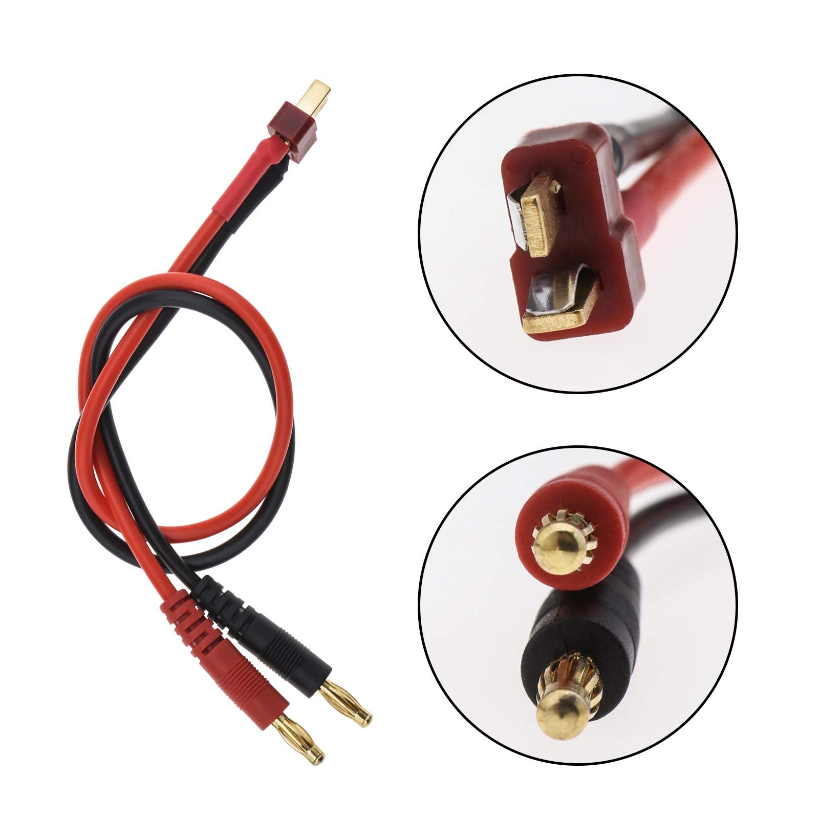 2 Câbles De Charge EC2 Vers Fiche Banane 4mm - Longueur 30 Cm, Fil Silicone 16AWG, Pour Batterie RC LiPo - 7