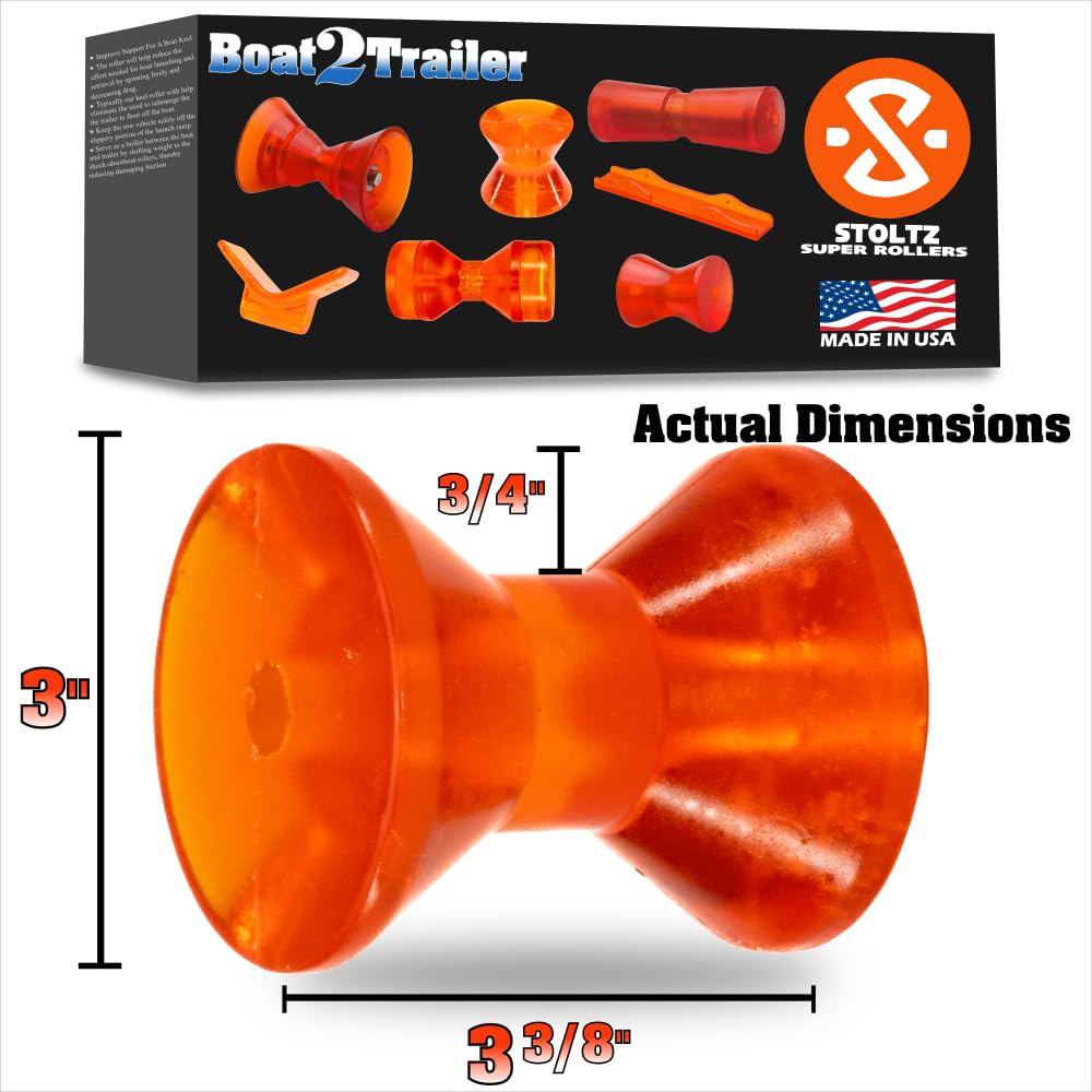 3.5? Boat Roller Kit Slotted V with Large Bell End Caps- RP355-434 Stoltz