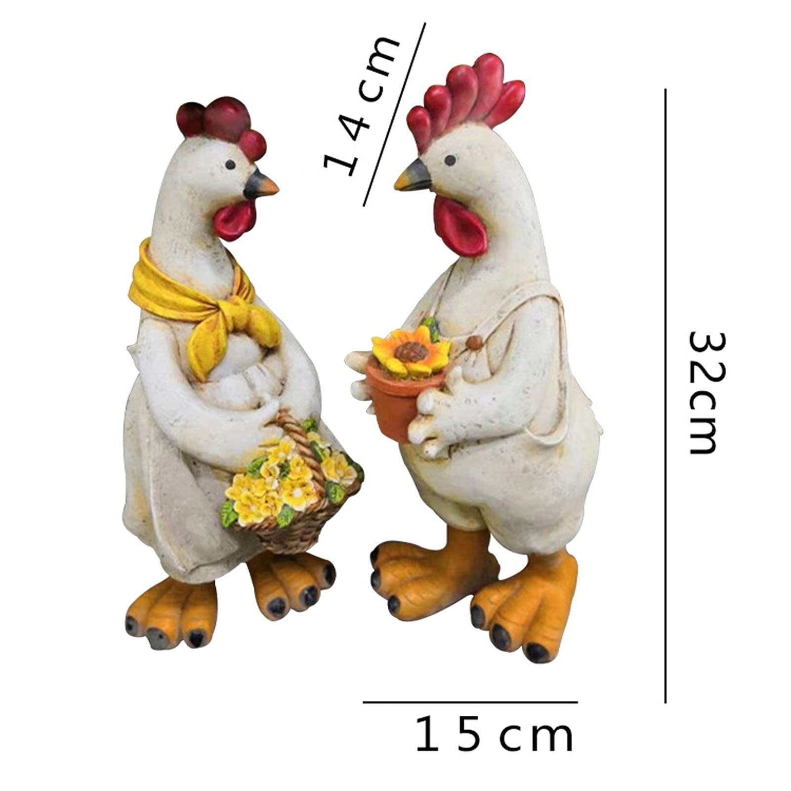 Figura de decoración Pato pájaro Figura de jardín Figura de Animal Figuras de Animales decoración de Estanque de jardín de Navidad, Figuras de jardín y estatuas de jardín,Chicken