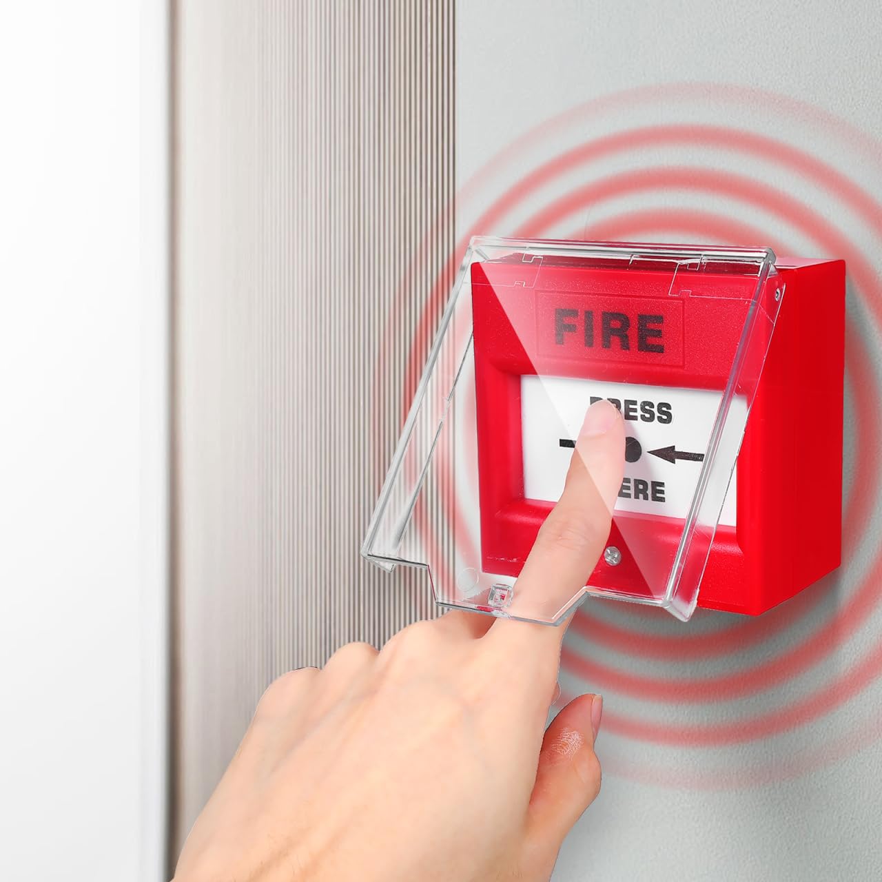 UKCOCO Bouton Alarme Incendie Verre avec Déverrouillage Manuel Urgence Contrôleur Électrique pour Maison Bureau et Publics Conçu pour Activation Rapide