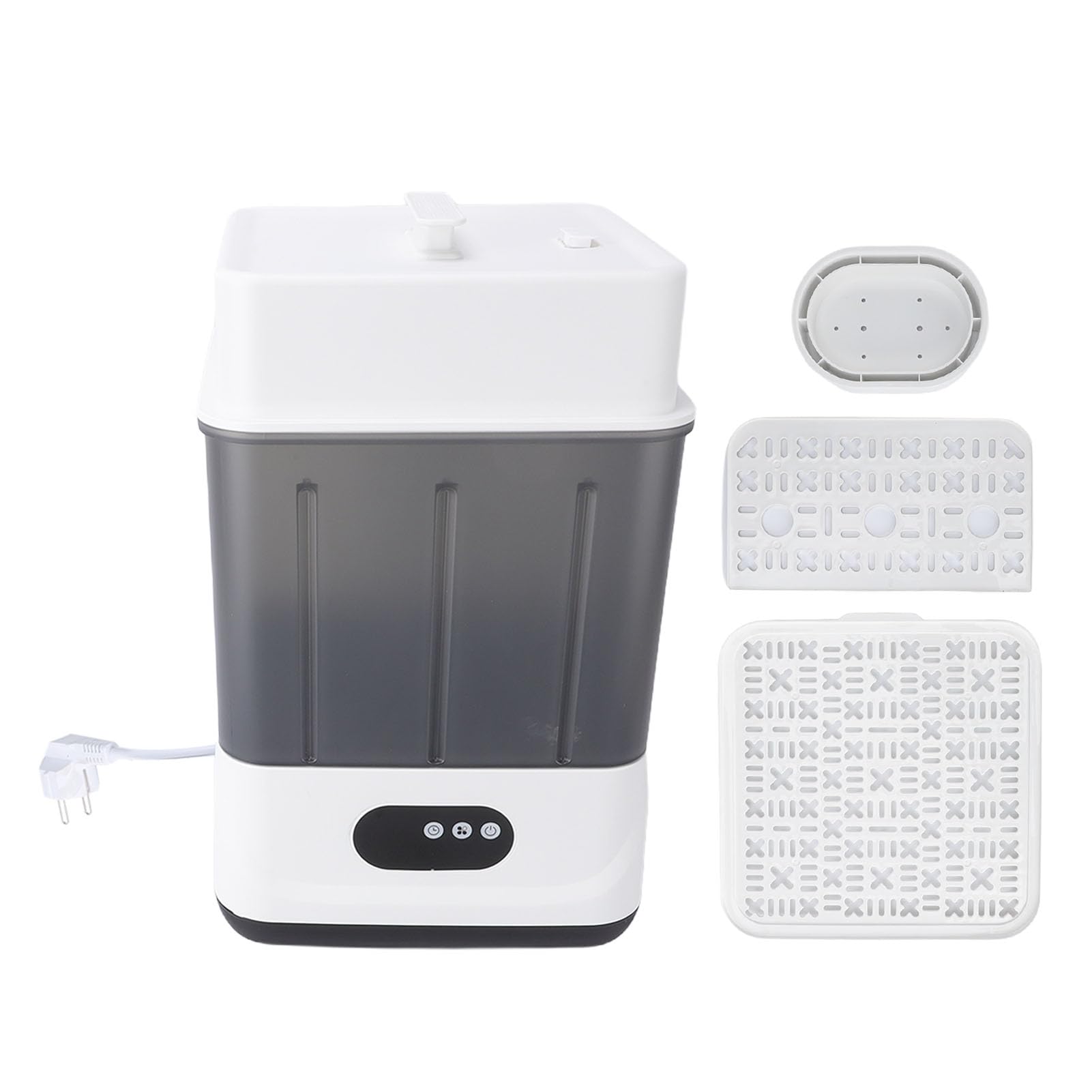 AMONIDA Secador de Biberones de Vapor Eléctrico 2 en 1 Para Ocupados Con Varios Hijos Estructura Doble Capa Admite 6 12 Biberones,Tetinas,Chupetes,Accesorios Alimentación la (Enchufe de la UE)