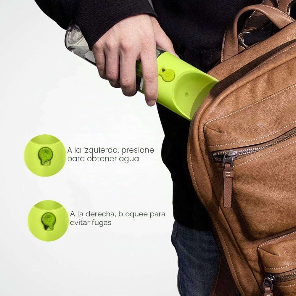 Botella de Agua para Perros para Caminar-Dispensador de Agua para Mascotas Moda Antibacterial portátil para Perros Viaje Botella para Beber Agua(Verde)