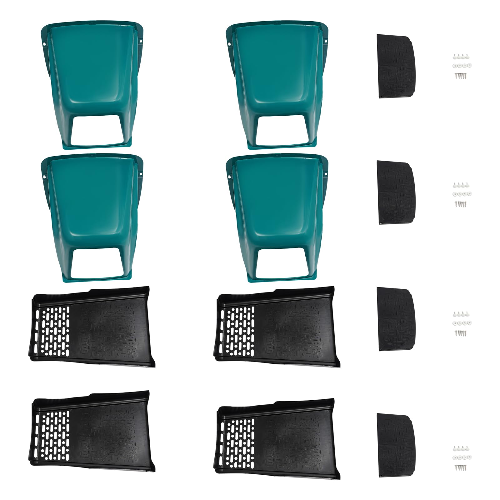 4 nidos para pollos, 46,6 x 39 x 41,5 cm, de plástico, montaje en pared, con suelo inclinado, aislante más cálido que la madera/metal en invierno, nido de aves de corral, accesorios para gallinero
