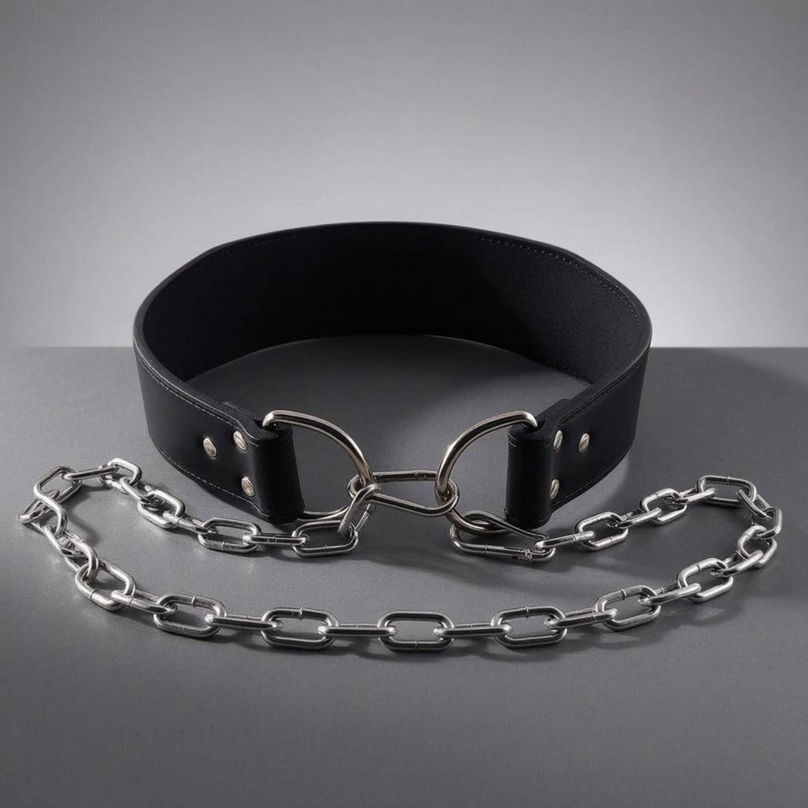 Cintura Sollevamento Pesi Cintura Palestra Cintura Allenamento Cintura in Pelle a Larghezza Ampia con Fori E Chiusure Metalliche Catena 90 Cm per