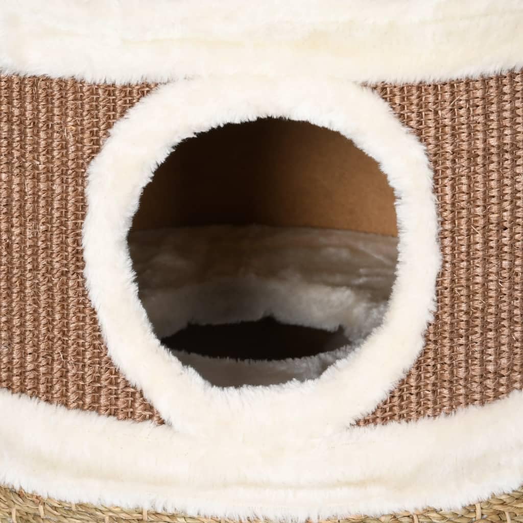 vidaXL Barril Rascador para Gatos Hierba Marina 60 cm Rascador Juguete Muebles