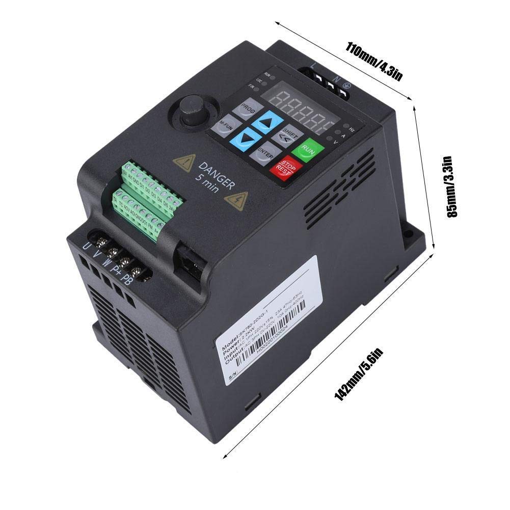 Walfront SEAFRONT VFD Inverter Frequenzumrichter, SKI780 Mini VFD 1/3 Phasen Frequenzumrichter für Spindelmotor Drehzahlregelung 220V / 380V, 0.75/1.5/2.2KW(220VAC, 2.2KW)