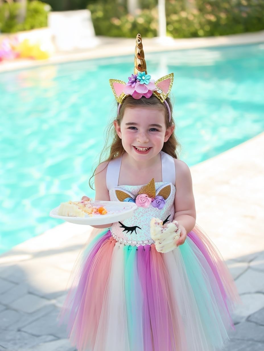 Unicorn Dress Vestidos Para Nia Unicornio Girls Light Up Dress Girls LED Light Up Unicorn Dress Vestidos Para Nia Unicornio Girls Light Up Dress Girls LED Light Up