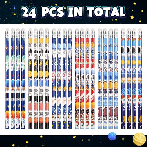 Set de 24 lápices espaciales para niños multicolor miniatura 2
