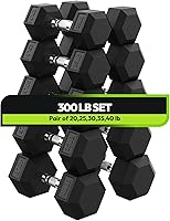 Vista 28 de Hex Dumbbell 45-480 lb Set, Rubber Encased Exercise & Fitness Dumbbells for Home Gym, Hand Weights for Strength Training
