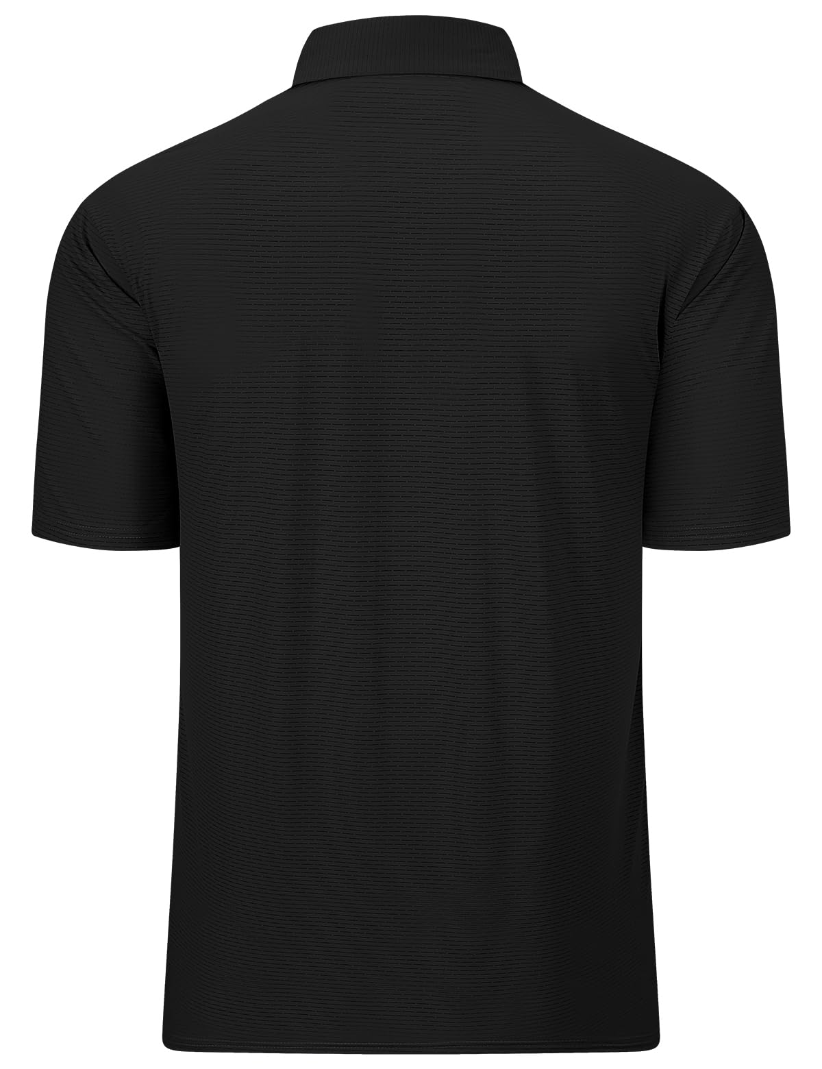 Men's Short Sleeve Polo Shirt Stretch Solid Performance Golf Shirts Moisture Wicking Athletic Casual Collared T-Shirt Black