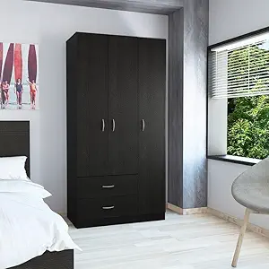 Lakdi The Furniture Co Home & Living Room Furniture Stronge Wooden Wardrobe 3 Door and 2 Drawer with Wooden Polish Finish (121433136)