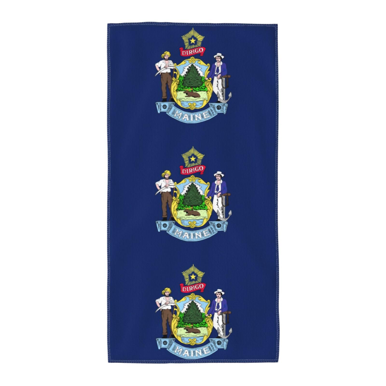 DIEzig Maine State Flag Fashion Printed Long Bath Towel For Pool Side Seaside Holiday