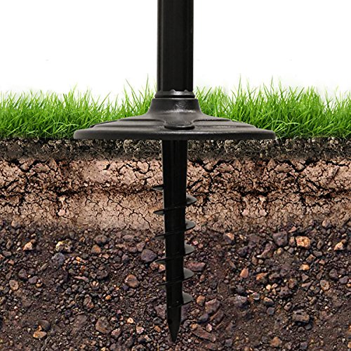 Gama Sonic GS-105S-G-WW Baytown II Lamp Outdoor Solar Light and Post with Ground EZ-Anchor, Black Finish