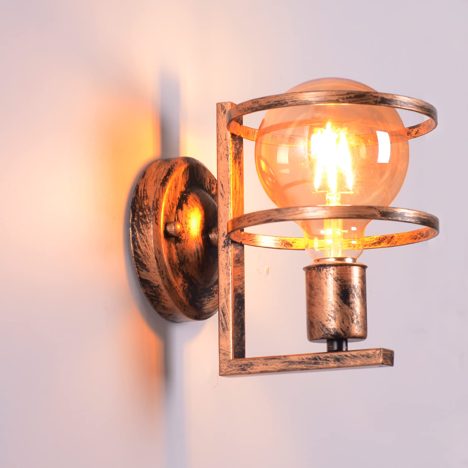 E27 Applique da parete vintage antica Lampada da parete portalampada regolabile paralume interno industriale retrò (lampadine non incluse)