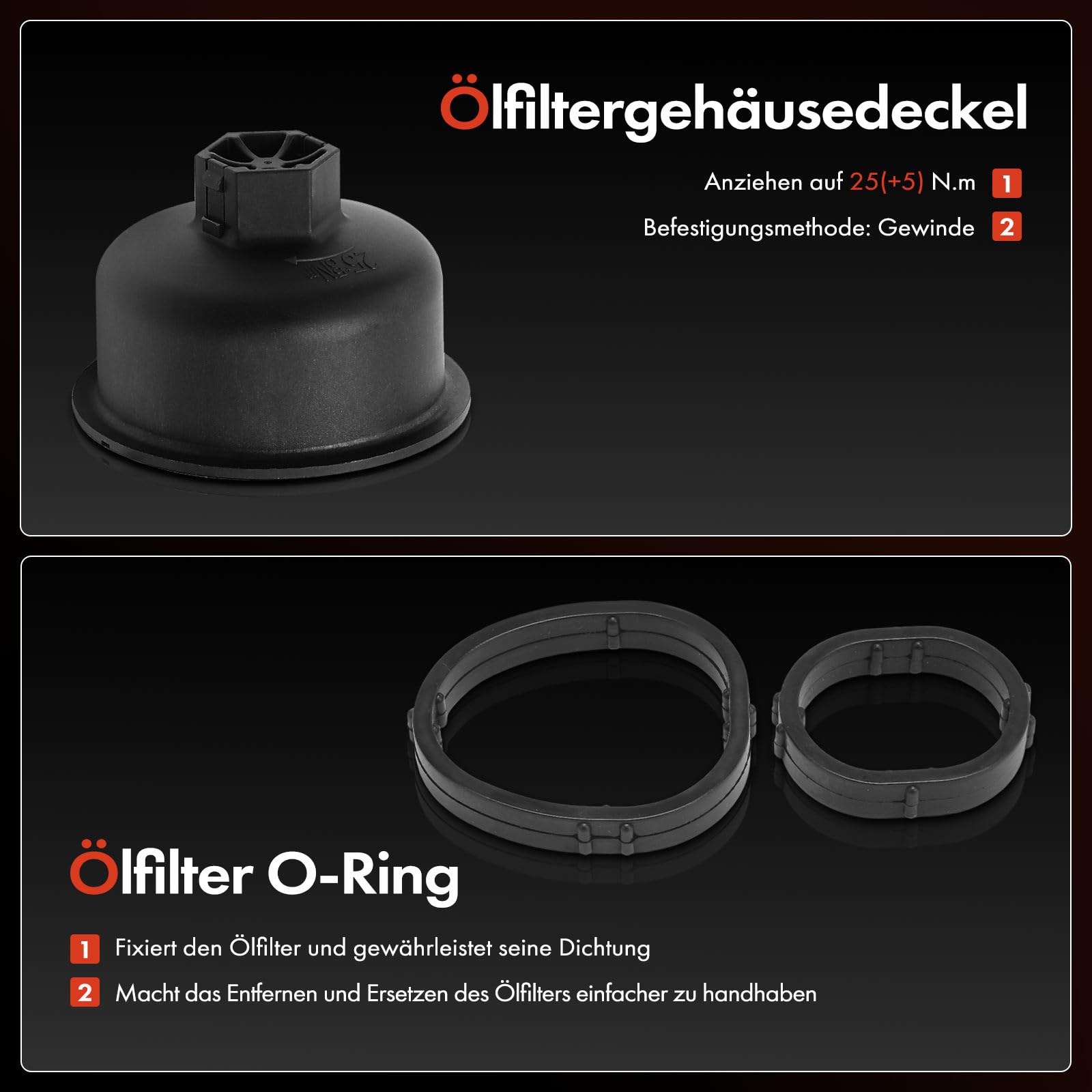 Frankberg ölkühler ölfilter Kompatibel mit Qashqai II SUV J11 J11 1.5 dCi NV250 Bus X61 dCi 115 NV250 Bus X61 dCi 95 Replace# 213058627R,2130500Q0C
