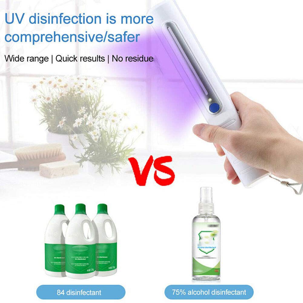Varita desinfectante de luz ultravioleta, esterilizador portátil de luz ultravioleta, lámpara esterilizadora ultravioleta portátil de 4 w para hotel, hogar, baño, coche, cocina, área para mascotas