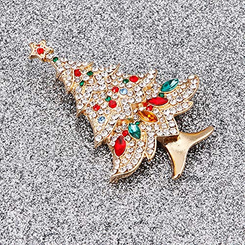 Scastoe Vintage Colored Christmas Tree Rhinestone Brooch Pin Wedding Party Jewelry #TOP3