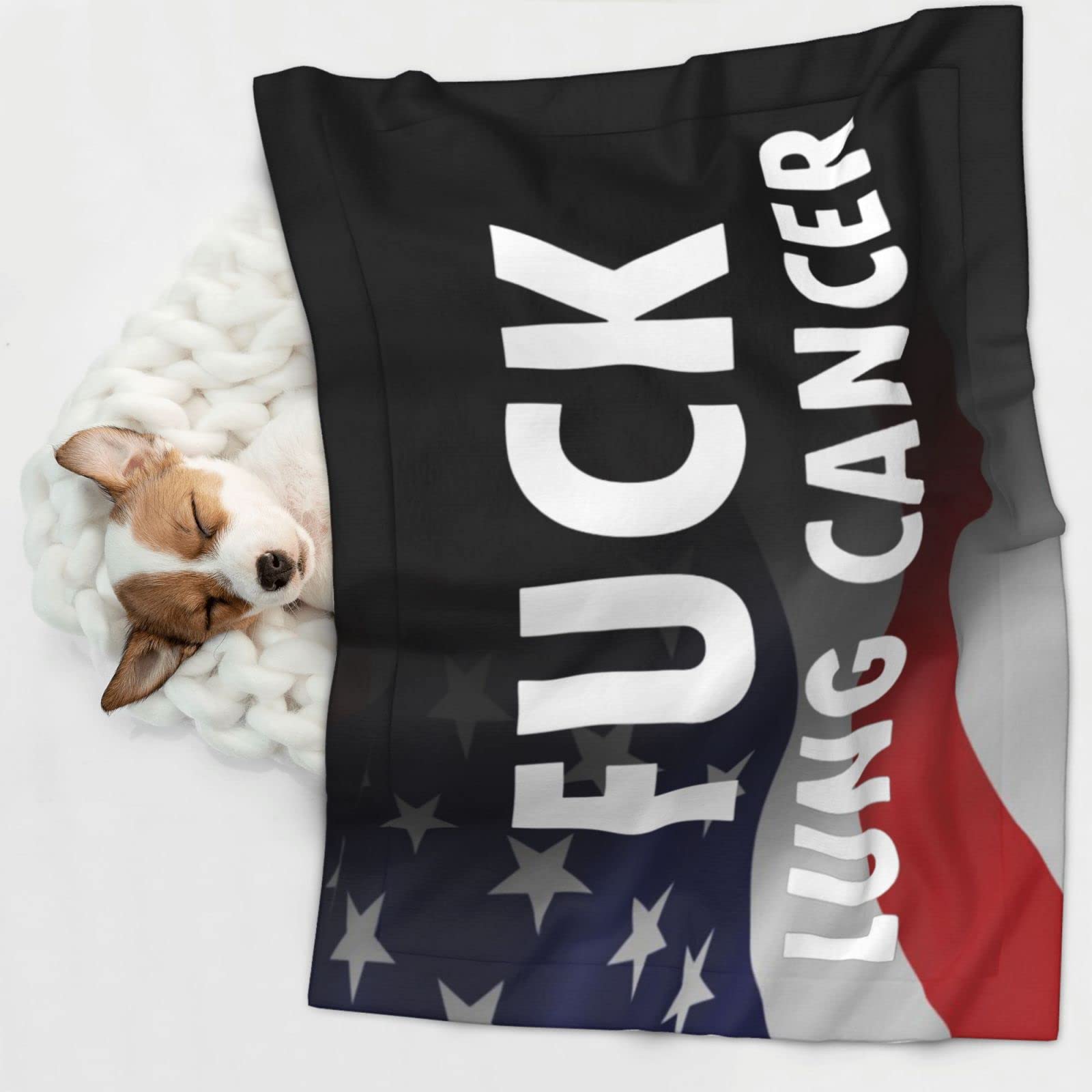 Fuck Lung Cancer Soft and Cozy Pet Blanket for Dogs and Cats - Versatile and Comfortable Medium