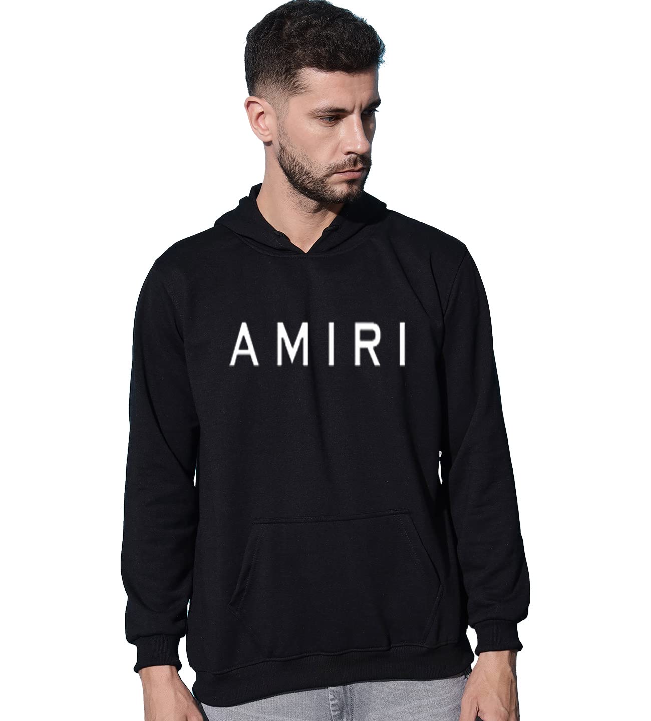 MoyzikhMen's Printed Hooded Sweatshirt