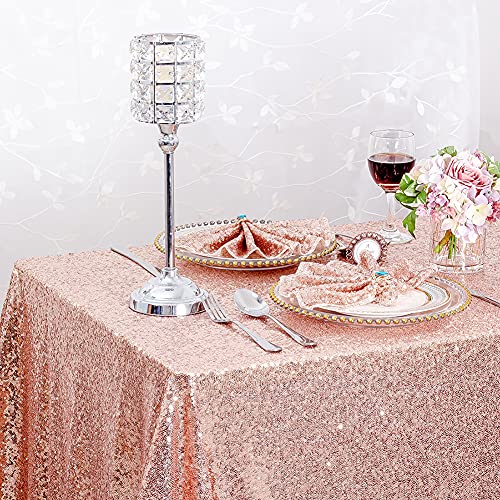 Eternal Beauty Sequin Napkins 12"X12", Bling Rose Gold Napkins Pack 12, Giltter Dinner Cloth Napkins For Parties, Wedding (30Cmx30Cm-12Pcs) #TOP5