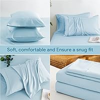 Vista 305 de HENGWEITEXT 18 Inch Cal King Sheets Deep Pocket,4 Piece Sheet Set Breathable and Cooling,Microfiber Sheet Set Deep Pocket,Wrinkle Free Shrinkage &